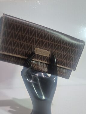 Valentino Brown Monogram Continental Wallet